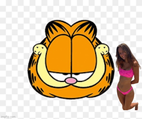 Garfield Likes Seeing a Bikini Girl | image tagged in garfield,bikini,bikini girls,girls,girl,bikini week | made w/ Imgflip meme maker