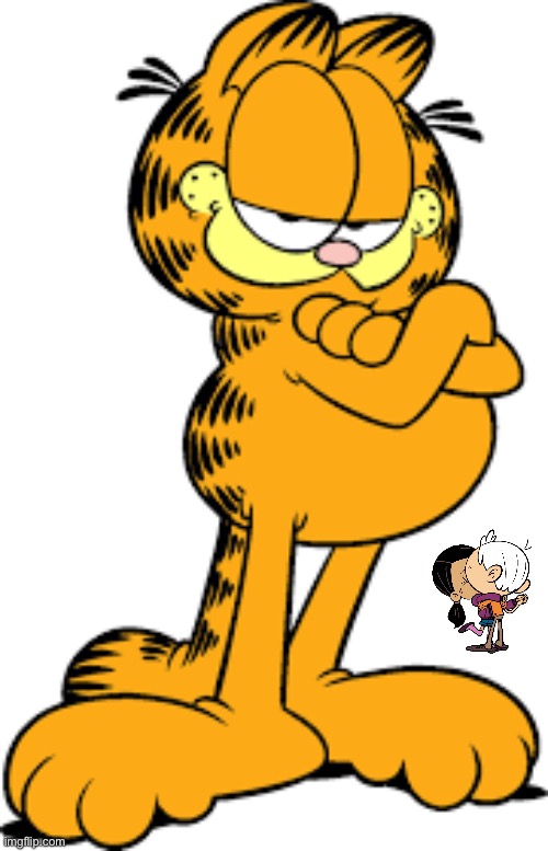 Garfield Sees Ronnie Anne and Lincoln Kissing | image tagged in garfield,the loud house,boy,girl,lincoln loud,cat | made w/ Imgflip meme maker