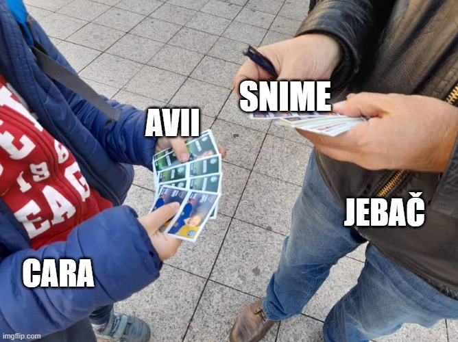 SNIME; AVII; JEBAČ; CARA | made w/ Imgflip meme maker