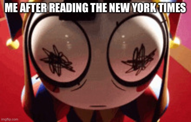 News | ME AFTER READING THE NEW YORK TIMES | image tagged in w h a t,new york times,news | made w/ Imgflip meme maker