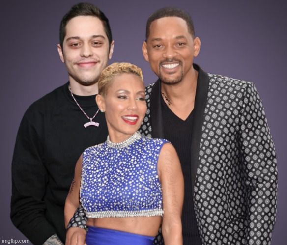 image tagged in will smith,jada pinkett smith,pete davidson,couples,couples goals,swingers | made w/ Imgflip meme maker