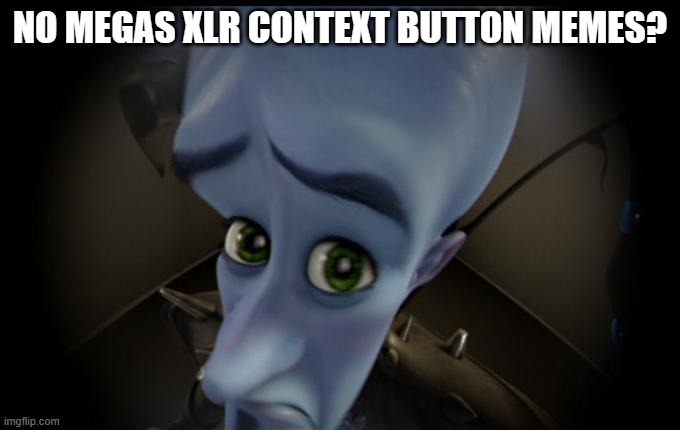 No bitches? | NO MEGAS XLR CONTEXT BUTTON MEMES? | image tagged in no bitches | made w/ Imgflip meme maker