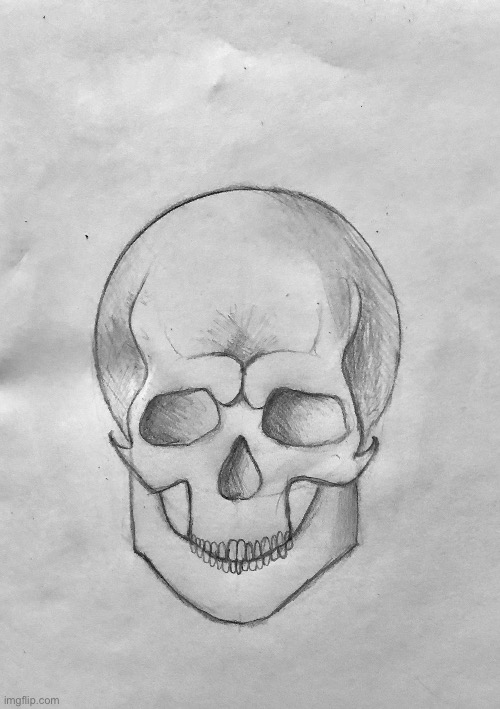 My first time drawing a skull… | image tagged in drawing,skull,sketch,skull drawing | made w/ Imgflip meme maker