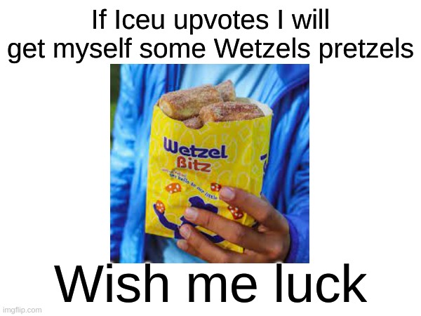 Please | If Iceu upvotes I will get myself some Wetzels pretzels; Wish me luck | image tagged in food,iceu,front page plz | made w/ Imgflip meme maker