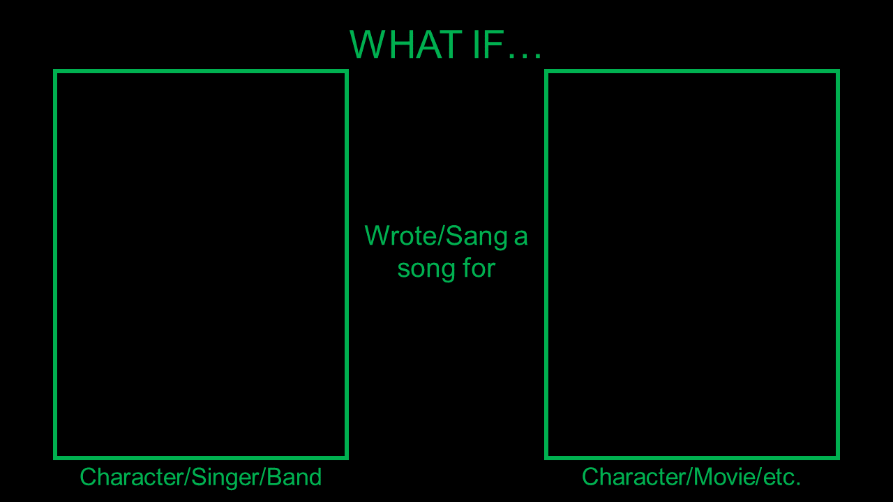 What if a Character Wrotd a Sang a Song For Who Blank Meme Template