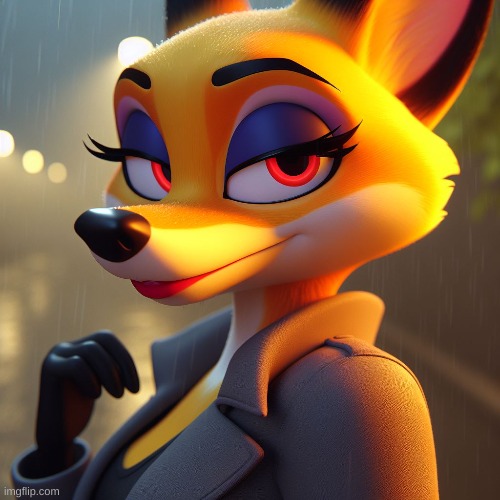 The Old Fox, Lisa Foxston(Bing Create) | image tagged in cartoon,the foxy spy,movie,timezone,idea,game | made w/ Imgflip meme maker