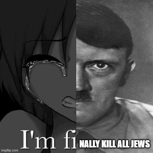 I'm finally killed all jews | NALLY KILL ALL JEWS | image tagged in i'm fi | made w/ Imgflip meme maker