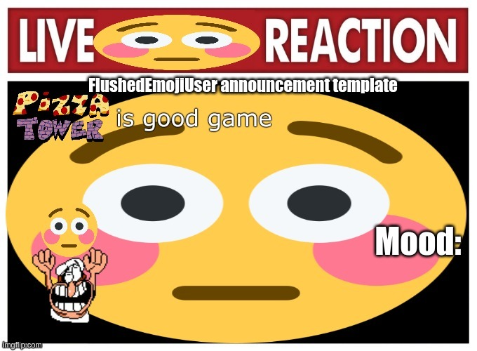 High Quality FlushedEmojiUser announcement template Blank Meme Template