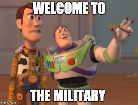 X, X Everywhere | WELCOME TO THE MILITARY | image tagged in memes,x x everywhere | made w/ Imgflip meme maker
