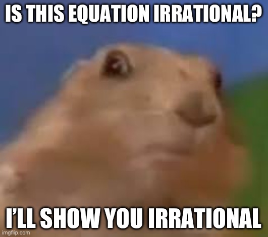 IS THIS EQUATION IRRATIONAL? I’LL SHOW YOU IRRATIONAL | made w/ Imgflip meme maker