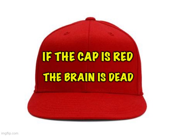 Brain Dead | IF THE CAP IS RED THE BRAIN IS DEAD | image tagged in red cap | made w/ Imgflip meme maker