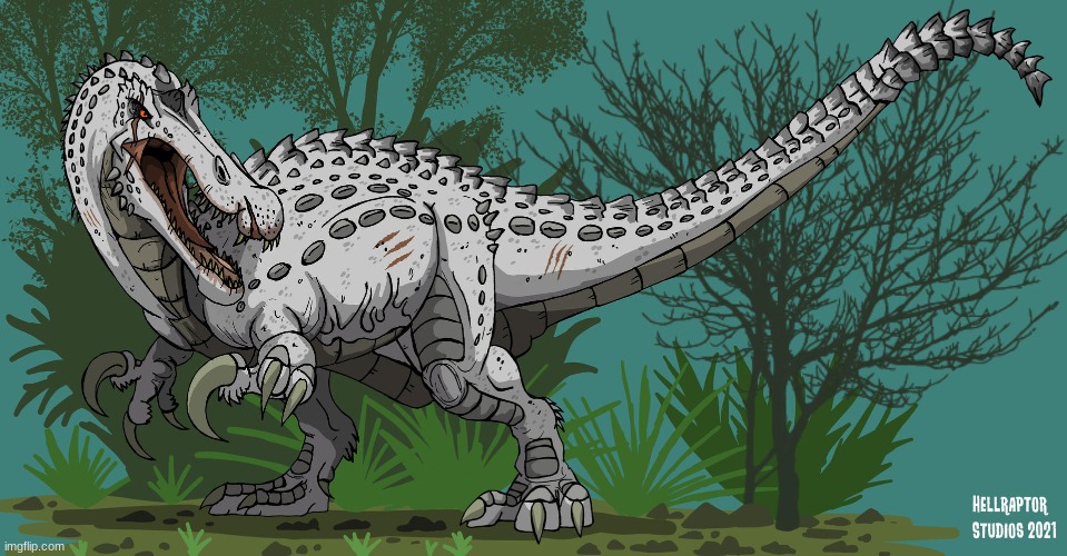 Ice Age: Rudy, the giant albino baryonyx (Art by HellraptorStudios) | made w/ Imgflip meme maker