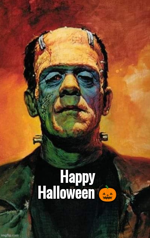 Karloff Happy Halloween | Happy Halloween 🎃 | image tagged in happy halloween | made w/ Imgflip meme maker