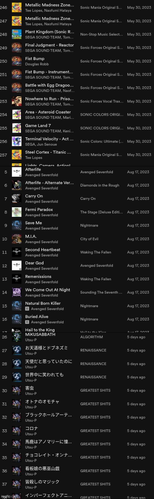 random screenshots from 3 of my playlists | made w/ Imgflip meme maker