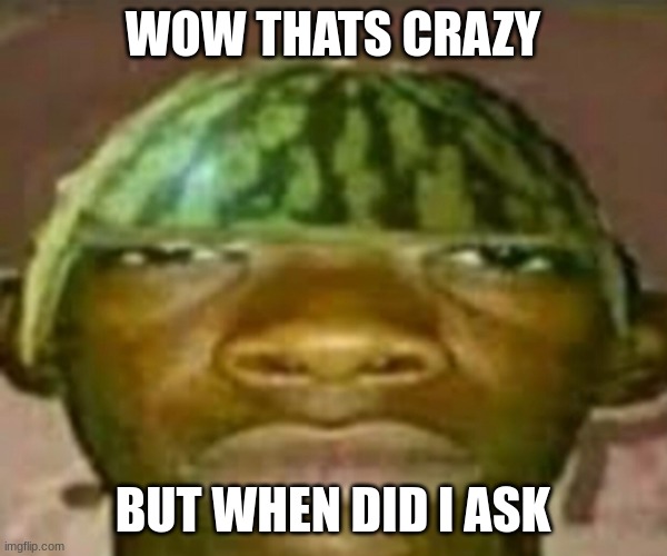 Wow that’s crazy my guy but when did I ask | WOW THATS CRAZY BUT WHEN DID I ASK | image tagged in wow that s crazy my guy but when did i ask | made w/ Imgflip meme maker