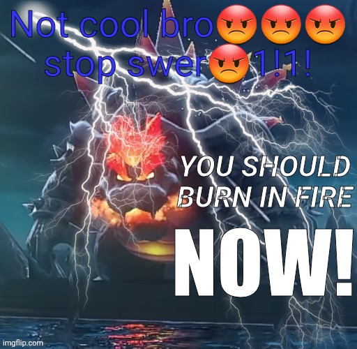 Anger | Not cool bro???
stop swer?1!1! | image tagged in anger | made w/ Imgflip meme maker
