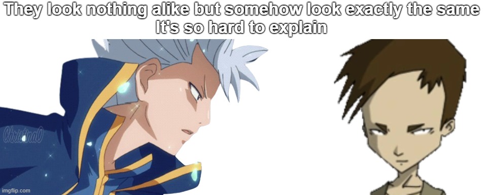 Fairy Tail and Code Lyoko | They look nothing alike but somehow look exactly the same
It's so hard to explain | image tagged in memes,fairy tail,code lyoko,fairy tail meme,lyon vastia,ulrich stern | made w/ Imgflip meme maker