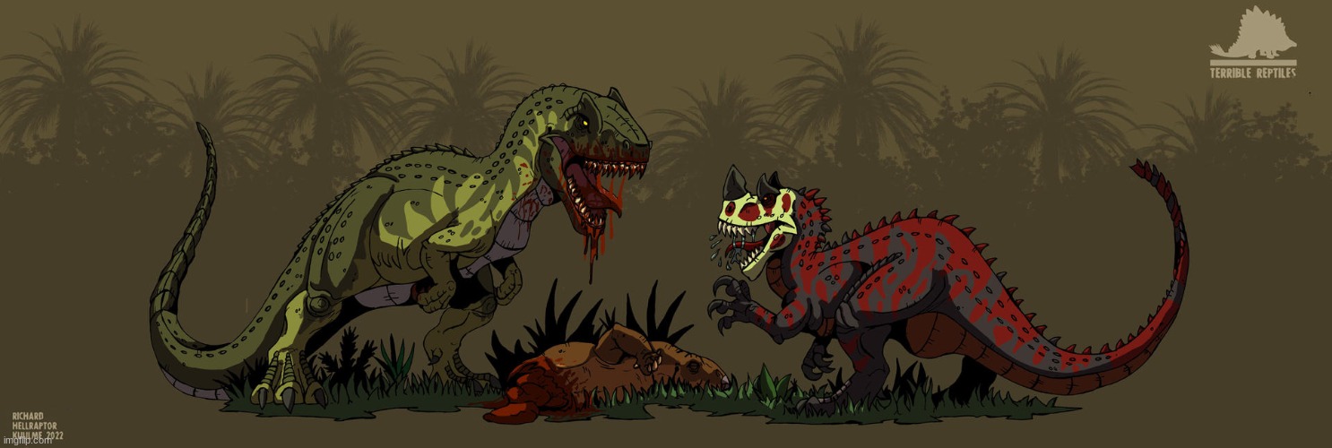 Terrible Reptiles: That's my carcass! (Art by HellraptorStudios) | made w/ Imgflip meme maker