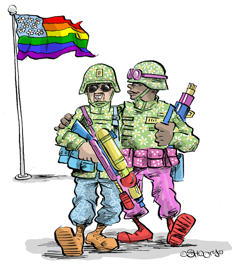 High Quality Gay Soldiers Blank Meme Template
