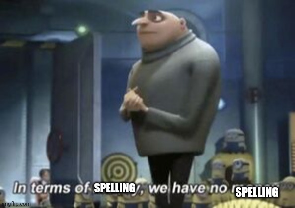 in term of ... we have no ... | SPELLING SPELLING | image tagged in in term of we have no | made w/ Imgflip meme maker