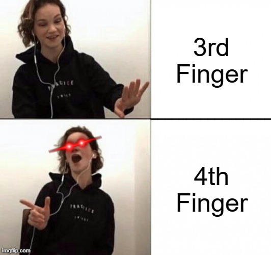 Hahn Ain't Wrong THo. | 3rd Finger; 4th Finger | image tagged in hilary hahn no/yes,violin,hilary hahn,classical music | made w/ Imgflip meme maker