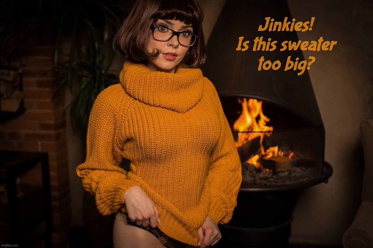 Jinkies! Is this sweater
too big? | made w/ Imgflip meme maker