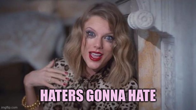 Taylor swift crazy | HATERS GONNA HATE | image tagged in taylor swift crazy | made w/ Imgflip meme maker
