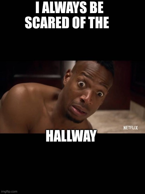 i always be scared of the hallway | I ALWAYS BE SCARED OF THE; HALLWAY | image tagged in funny,memes | made w/ Imgflip meme maker