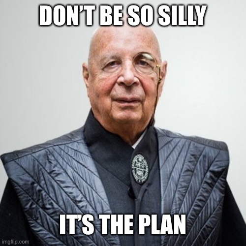 Klaus Schwab | DON’T BE SO SILLY IT’S THE PLAN | image tagged in klaus schwab | made w/ Imgflip meme maker