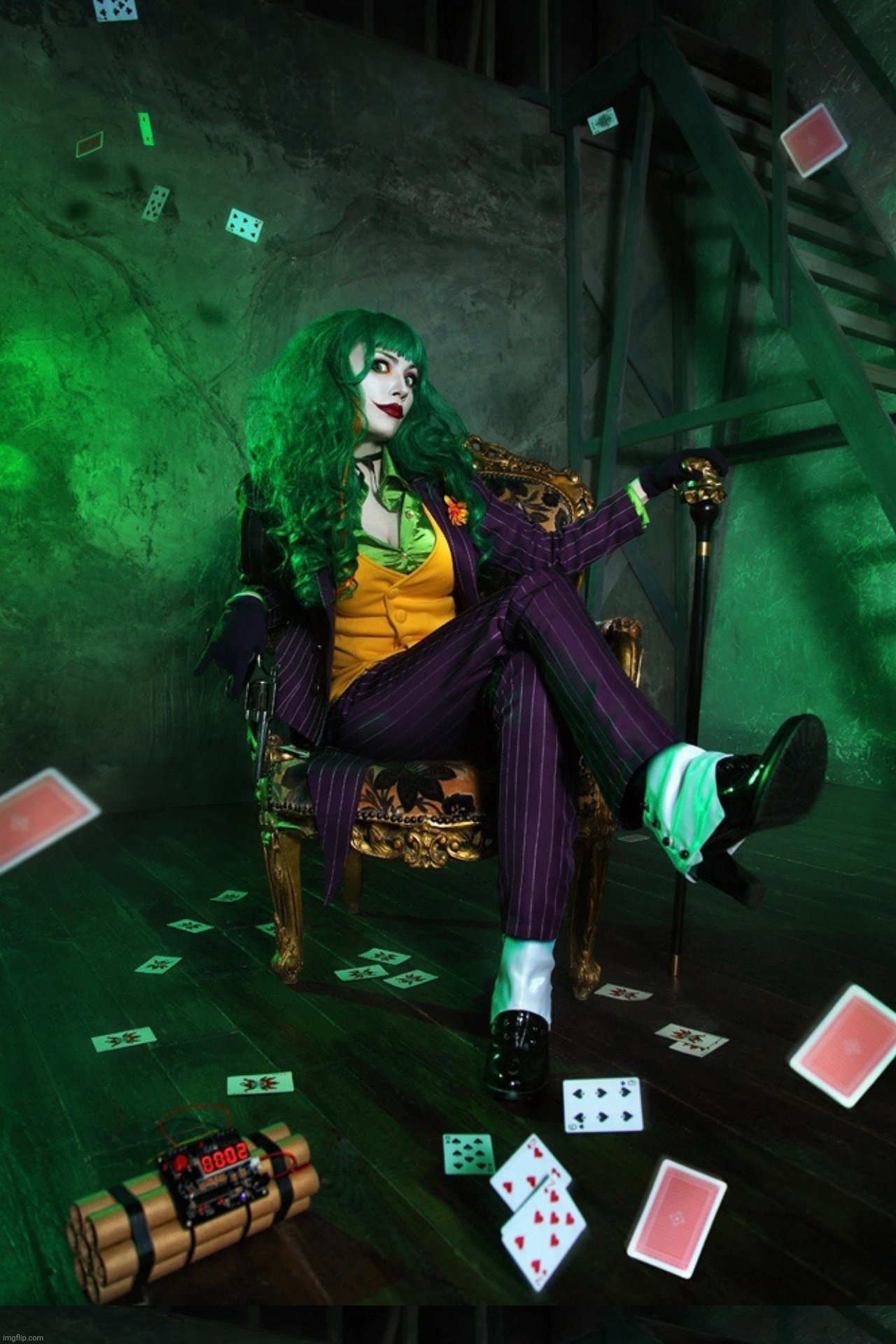 image tagged in joker,the joker,cards,cosplay | made w/ Imgflip meme maker