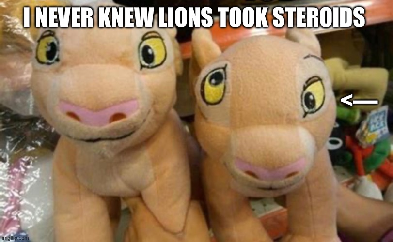 Nala is drunk | I NEVER KNEW LIONS TOOK STEROIDS; <— | image tagged in drunk,fail | made w/ Imgflip meme maker