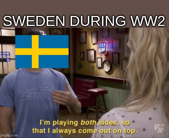 It's very profitable | SWEDEN DURING WW2 | image tagged in i play both sides | made w/ Imgflip meme maker
