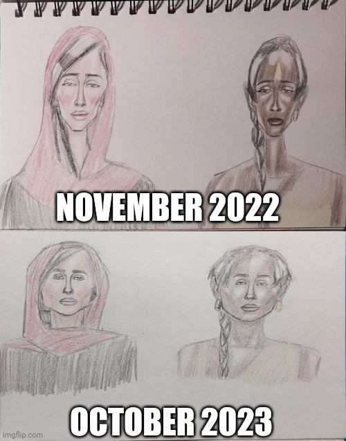 'My Ancestry' 1 Year Art Improvement | NOVEMBER 2022; OCTOBER 2023 | image tagged in art,drawings,kashmir,tamil nadu,india,art improvement | made w/ Imgflip meme maker