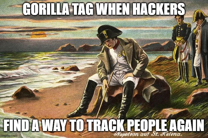 this is so true | GORILLA TAG WHEN HACKERS; FIND A WAY TO TRACK PEOPLE AGAIN | image tagged in there is nothing we can do now,relatable | made w/ Imgflip meme maker