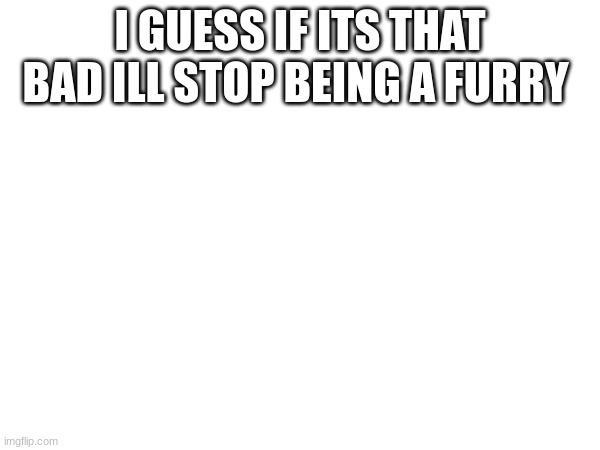 I GUESS IF ITS THAT BAD ILL STOP BEING A FURRY | made w/ Imgflip meme maker