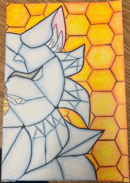 Stained glass art I did for Art Class. Might post some other school-related projects | made w/ Imgflip meme maker