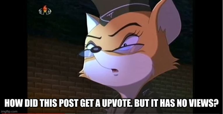 Lt Fox Vixen O FACE | HOW DID THIS POST GET A UPVOTE. BUT IT HAS NO VIEWS? | image tagged in lt fox vixen o face | made w/ Imgflip meme maker