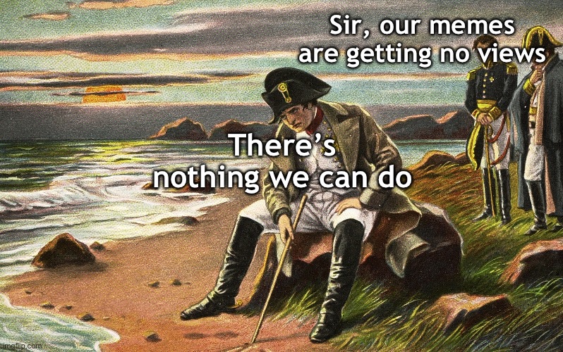Actually, my last meme got over 1000 views, Napoleon is wrong | Sir, our memes are getting no views; There’s nothing we can do | image tagged in napoleon,views | made w/ Imgflip meme maker