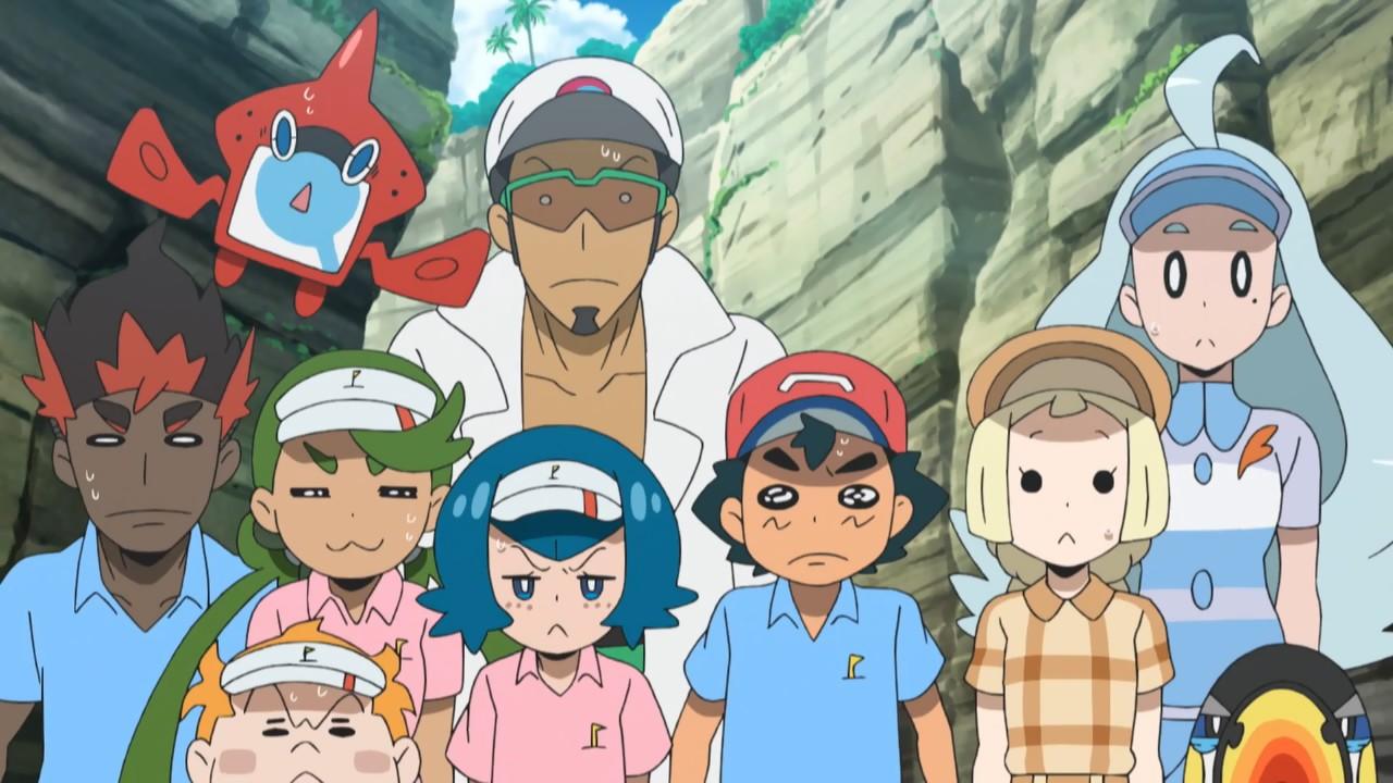 High Quality Ash's friends in Pokémon sun and moon speechless Blank Meme Template