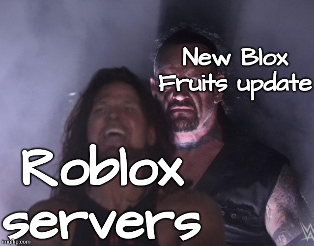 undertaker | New Blox Fruits update; Roblox servers | image tagged in undertaker | made w/ Imgflip meme maker