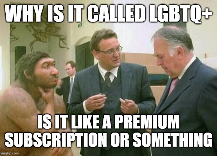 10 upvotes and this goes in the lgbtq stream | WHY IS IT CALLED LGBTQ+; IS IT LIKE A PREMIUM SUBSCRIPTION OR SOMETHING | image tagged in discussion,memes,lgbtq | made w/ Imgflip meme maker