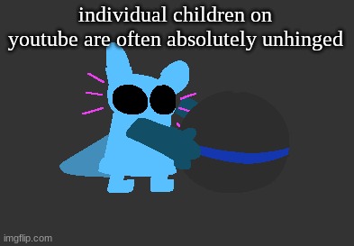 true or nah | individual children on youtube are often absolutely unhinged | image tagged in idiot | made w/ Imgflip meme maker