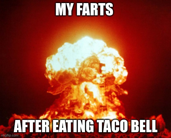 Farts after eating taco bell Blank Meme Template