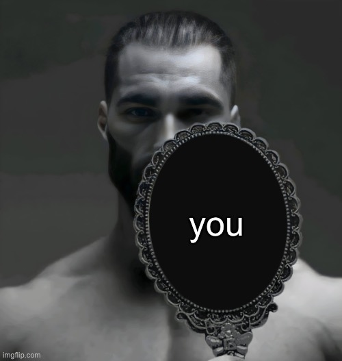 Gigachad Blank Mirror | you | image tagged in gigachad blank mirror | made w/ Imgflip meme maker