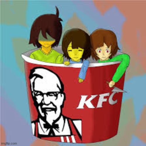 kfc | image tagged in undertale,frisk | made w/ Imgflip meme maker