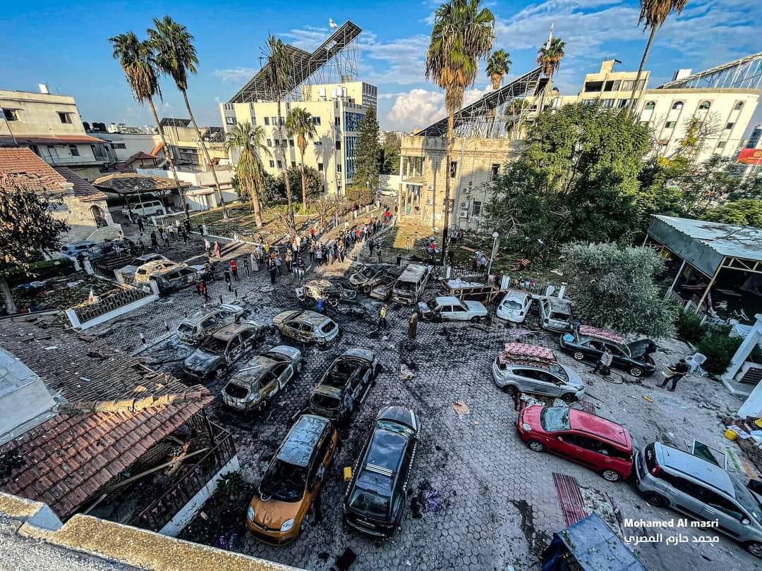 A Gaza parking lot was hit, not the hospital. 500 dead doubtful. Blank Meme Template