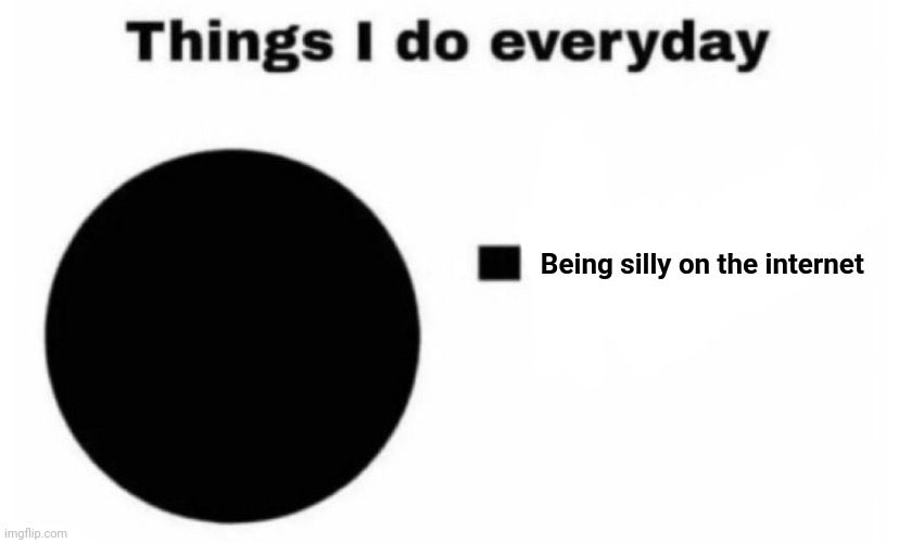 Silliness | Being silly on the internet | image tagged in things i do everyday,internet,pie chart,silly,memes,chart | made w/ Imgflip meme maker