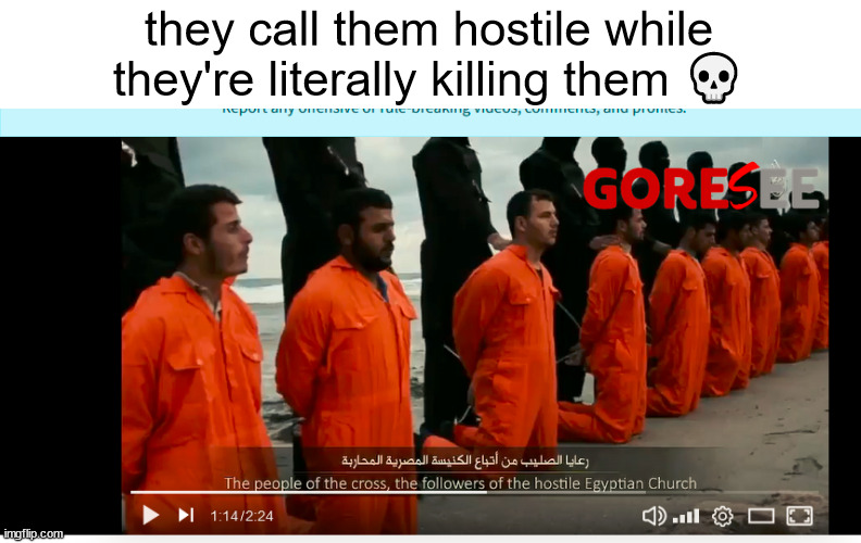 ISIS be crazy fr | they call them hostile while they're literally killing them 💀 | made w/ Imgflip meme maker