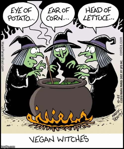 image tagged in halloween,spooky month,spooktober,witches,vegans,vegetables | made w/ Imgflip meme maker