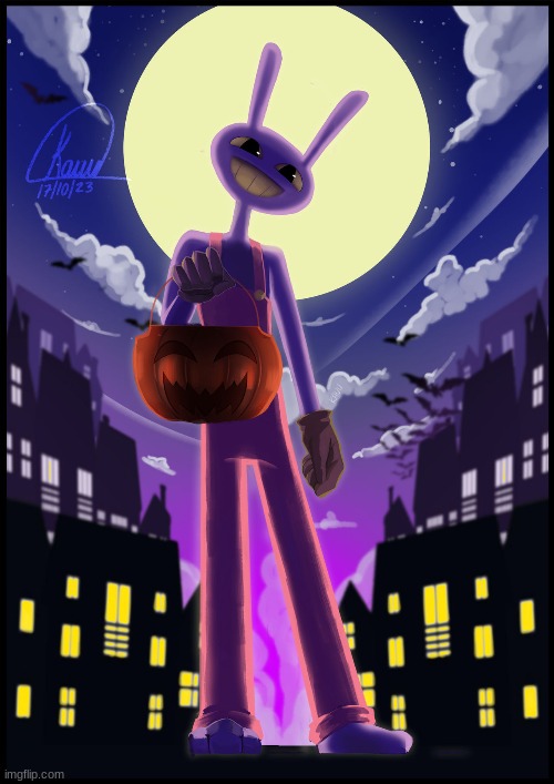 Jax going trick or treating (Art by Kauu) | made w/ Imgflip meme maker